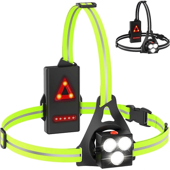 Outdoor Safety: USB Rechargeable LED Chest Running Light with Safety Light Strips