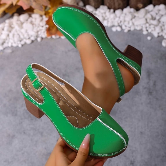 Outdoor Sandals for Women Summer Fashion Casual Versatile Round Toe Openwork Thick Heel High Heel Sandals Women's Fashion Sandals