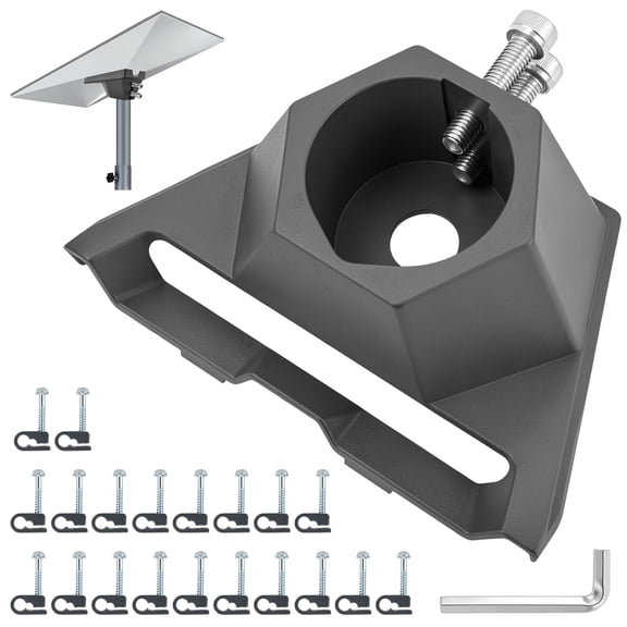 Outdoor Satellite Dish Pole Mount Kit, Heavy Duty Weatherproof Mounting Bracket for Starlink Gen 3, Gen 4 and Gen 4X, 1.25"-2.5" Pole, 360 Rotation, 15 Tilt, 500 lb Capacity