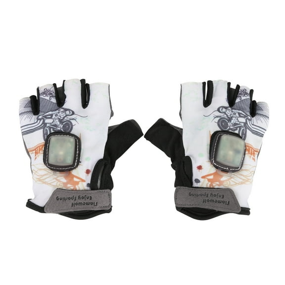 Kyusrd Bike Gloves With LED Turn Signal Lights, Half Finger Outdoor Gloves
