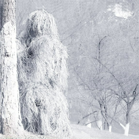 Kyusrd 5 In 1 Ghillie Suit, 3D Camouflage Hunting Apparel Including Jacket, Pants, Hood, Carry Bag