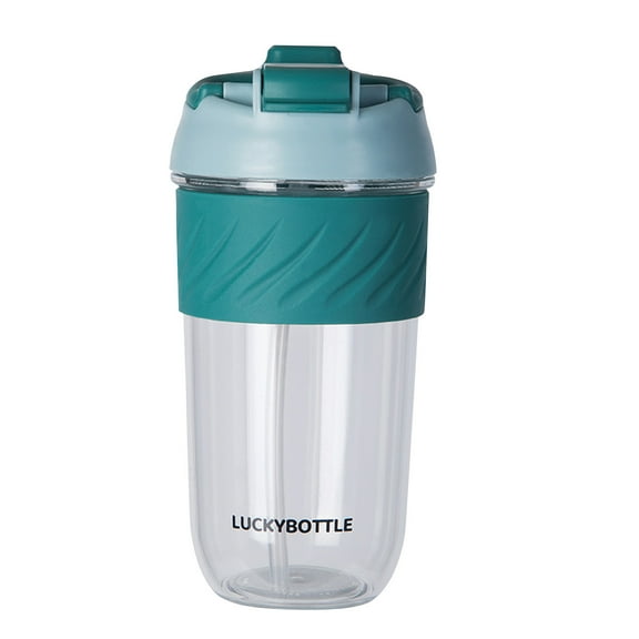 Kyusrd Drink Cup Large Capacity Straw Cup Cute Student Portable Handy Cup Plastic Cup