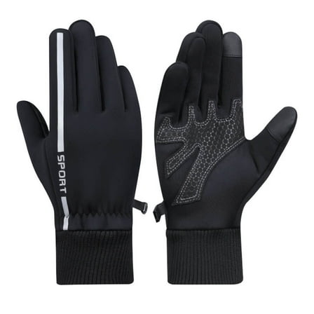 Kyusrd Winter Warm Gloves Diving Cloth Plus Velvet Thickened Outdoor Sports Cycling Gloves