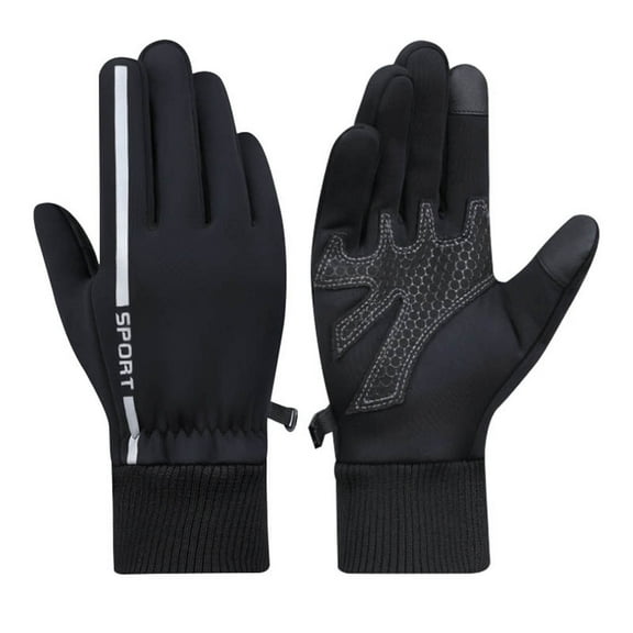 Kyusrd Winter Warm Gloves Diving Cloth Plus Velvet Thickened Outdoor Sports Cycling Gloves