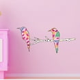 thumbnail image 1 of Outdoor Scenes Wall Decal Colourful Cute Birds Sitting on a Tree Branch Bedroom Wall Decal for Girls Tree Cute Themed Room Décor - Size: 30 In x 12 In, 1 of 5