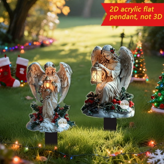 Outdoor Sculpture Flower Garden Stakes, Pot Decorations for Plants Yard Statue, Gifts for Yard Spring Fairy Decorations, 2D Flat Ornament(1PC)