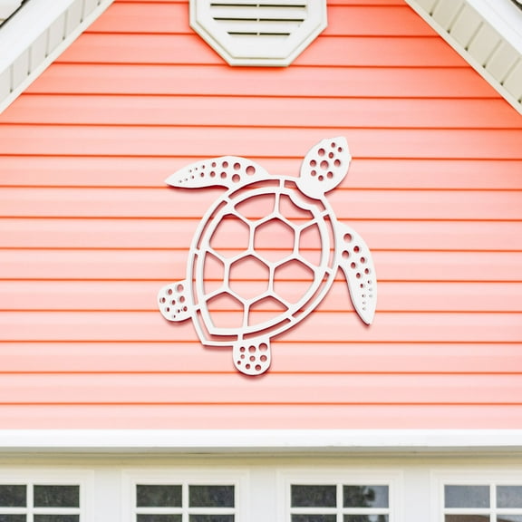 Outdoor Sea Turtle Wall Art, Coastal Home Decor, Premium Weatherproof PVC, Beach House Nautical Sign, 4 Foot
