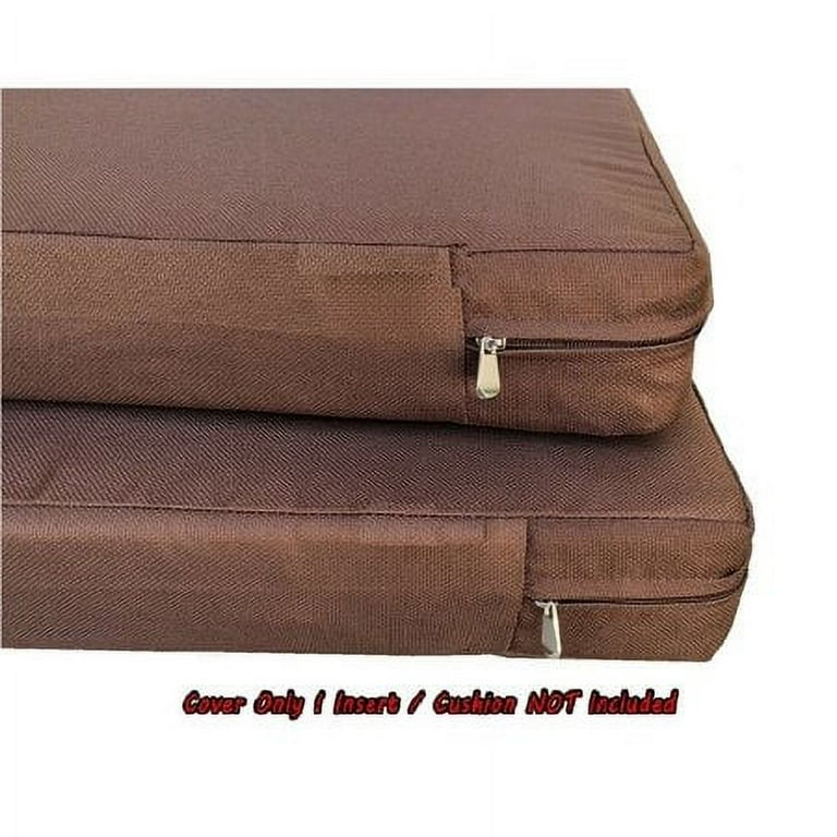 Outdoor Seat Chair Patio Cushions Zipper Cases 20 X18 18X20 4 Pack Cover Only Brown Color
