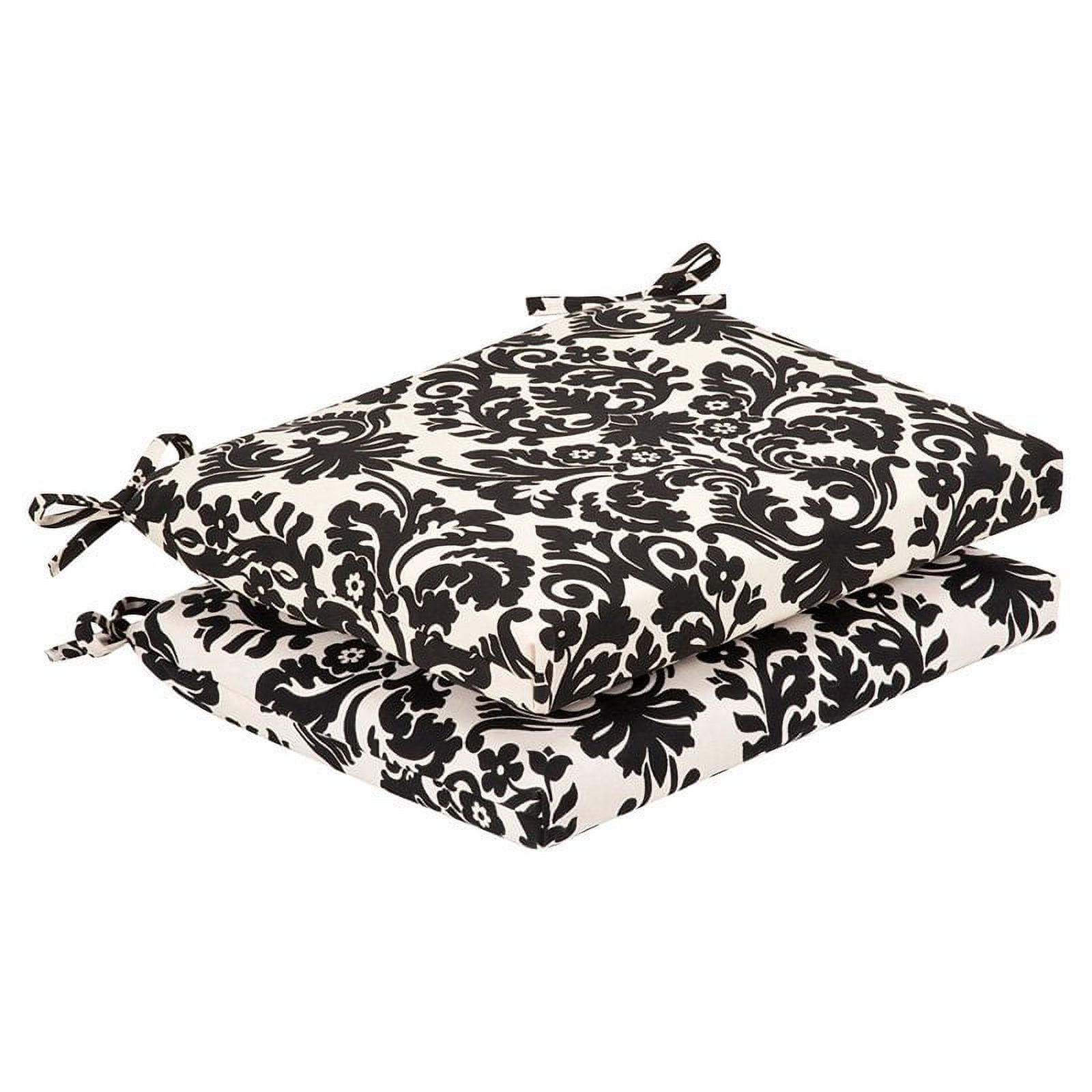 Essence Black and Beige 19'' Polyester Dining Chair Cushion Set
