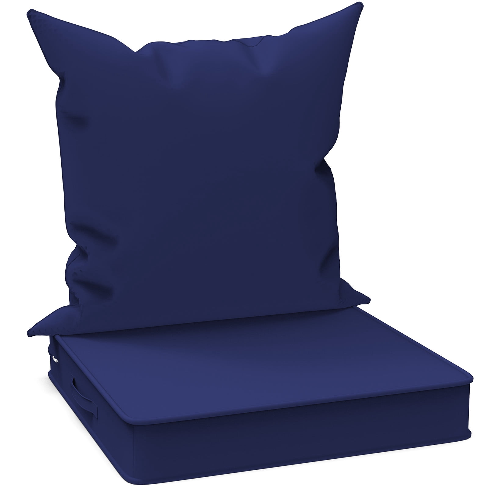Yacona Outdoor Chair Cushions Set, 24x24in Patio Furniture Cushions with Handle, for Patio Furniture Chair Sofa, Blue