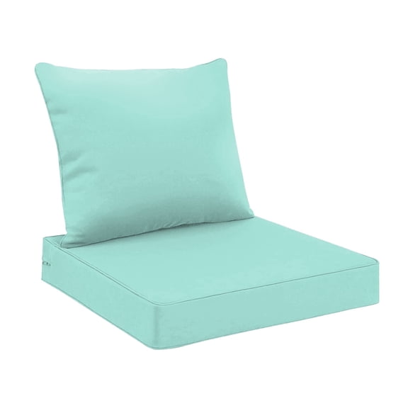 Outdoor Seat Cushions for Patio Furniture Set of 24x24 Inch for Waterproof Replacement Cushions with Removable Cover for Chair Yard Garden Deck,Aqua Turquoise Teal