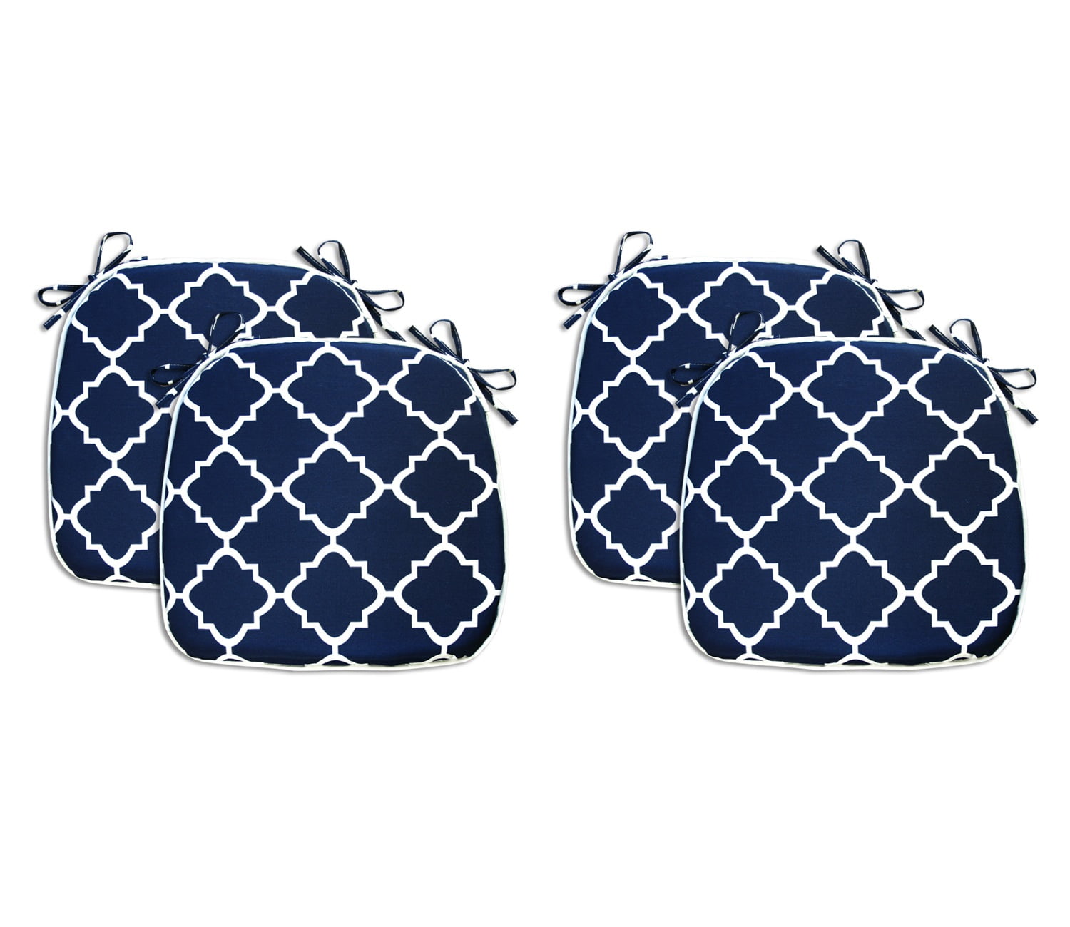Outdoor Seat Pads 18x19 Inch Set of 4 Patio Seat Cushions with Ties