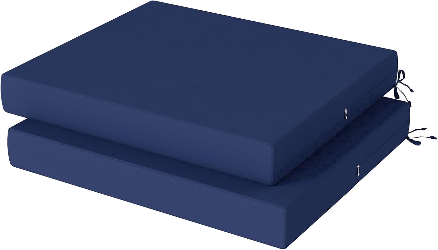 Outdoor Seat Pads Chair Cushions Pack of 2 Waterproof Patio Furniture Seat Cushions With Adjustable Straps for Patio,Garden,Living Room,18.5"x16"x3",Navy Blue