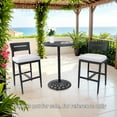thumbnail image 1 of Outdoor Seating Modern Outdoor 2PC Bar Stools, Aluminum Patio Bar Chair with Ergonomic Backrest, Tapered Legs, Footrest, Ember Black, Sunbrella Cushion, Weather-Resistant, for Garden, Poolside, and K, 1 of 10