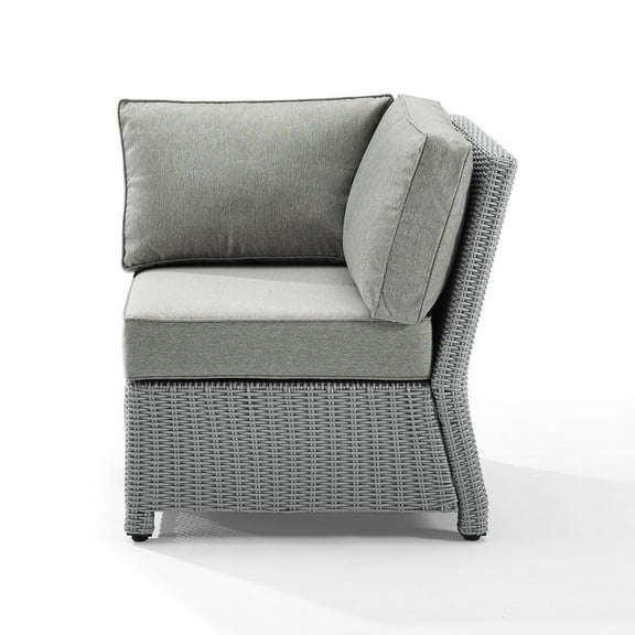 Outdoor Sectional Corner Chair  Steel Frame Patio Chair  Gray