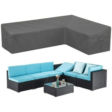 Heavy Duty Patio Sectional Sofa Cover Outdoor Furniture Cover Waterproof Grey 104x83(L-Shaped-Right Facing)