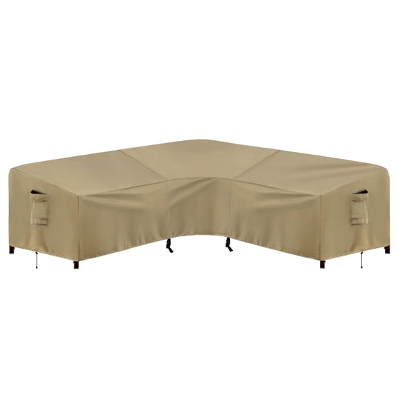 Outdoor Sectional Sofa Cover, Camel, V-Shaped, 89" x 89"