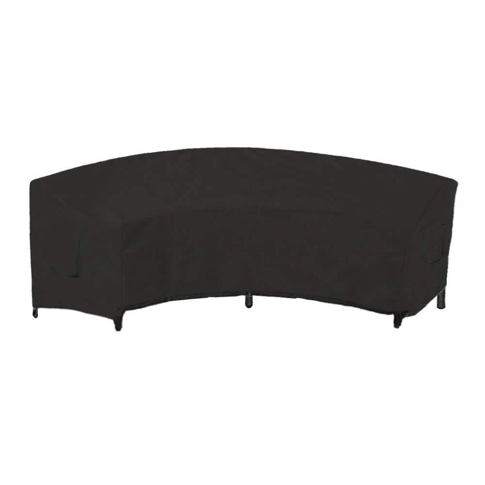 Outdoor Sectional Sofa Cover Waterproof Curved Patio Furniture Covers for Deck, Lawn and Backyard, 228x116x86cm, Black