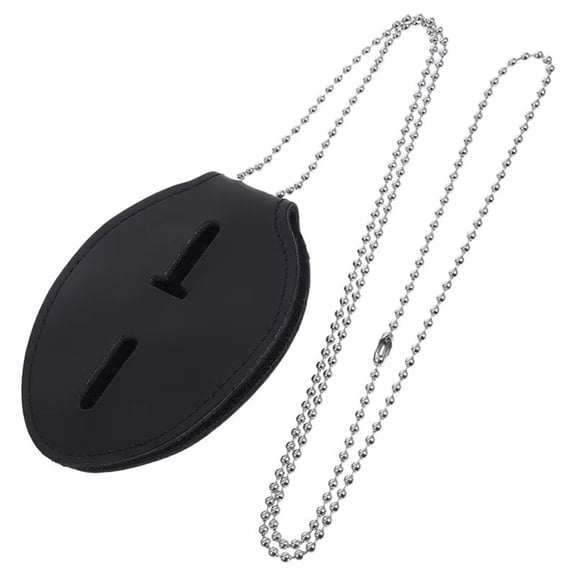 Outdoor Security Badge Holder for Police and Staff,  PU Leather Aluminum Clip, 1 Pack, No Pins Needed