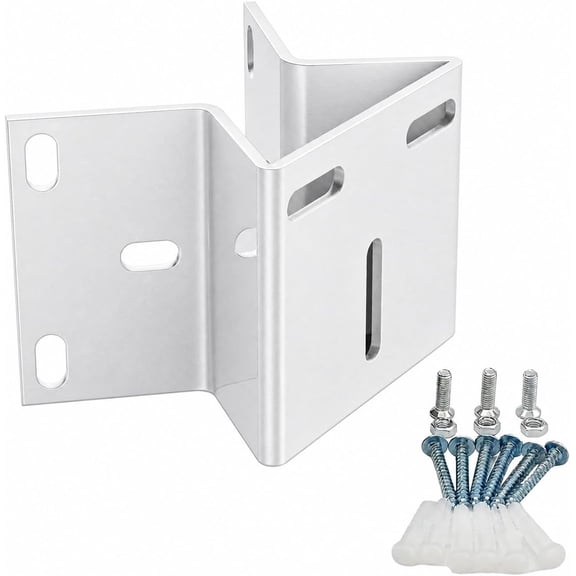 Outdoor Security Camera Corner Mount, White Metal Bracket, 1 Pack | 90-degree clamp, 2.2-4.3 in diameter range, eaves and stairwell placement, hardware included