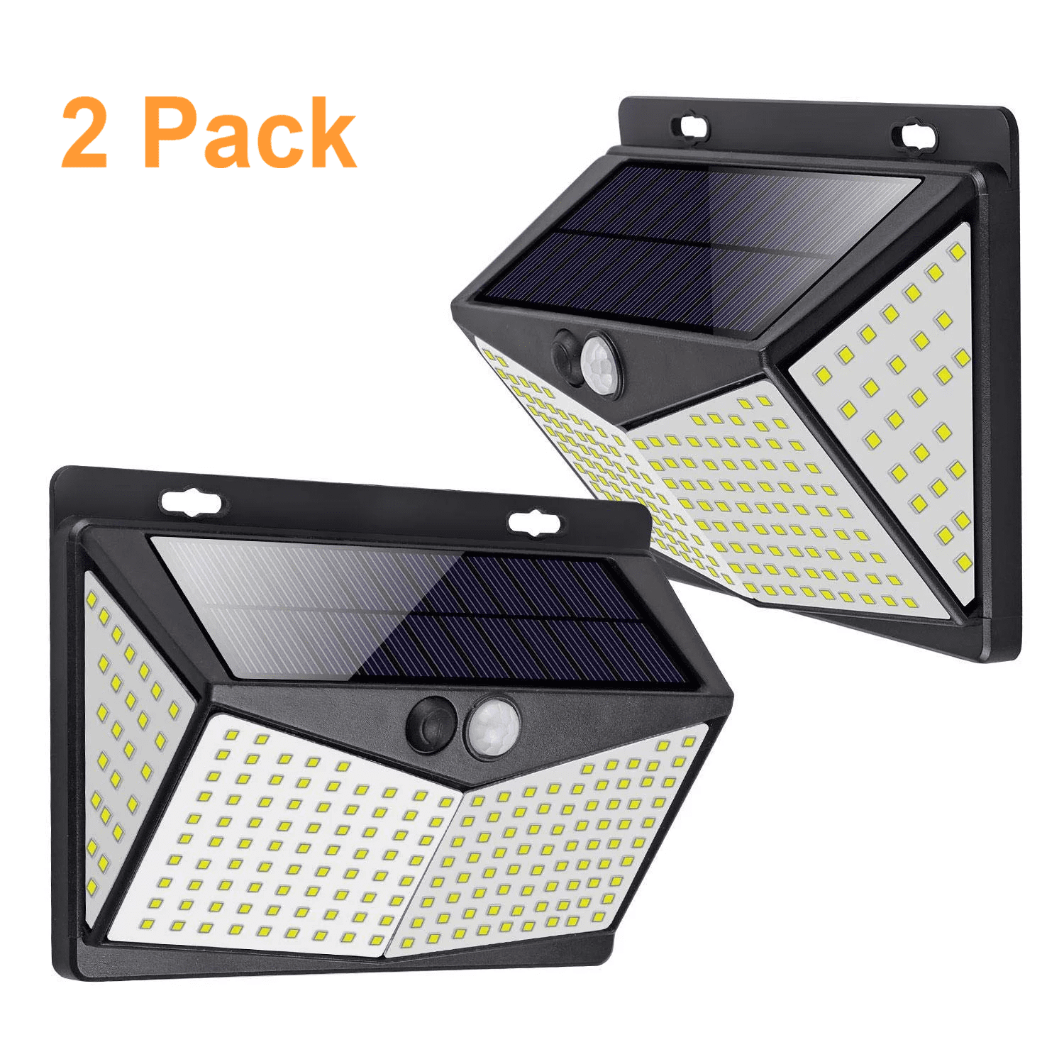 Outdoor Security Wall Light 2 PACK Solar Powered, 208 LED Solar Garden
