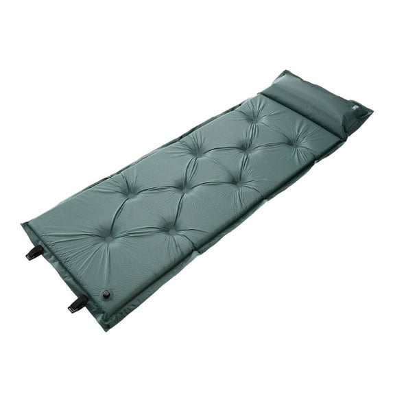 Outdoor Self-Inflating Sleeping Pad – Camping Mat, Waterproof Picnic Ground Pad with Carry Bag (Blue/Green/Camo, 72" x 22" x 2")