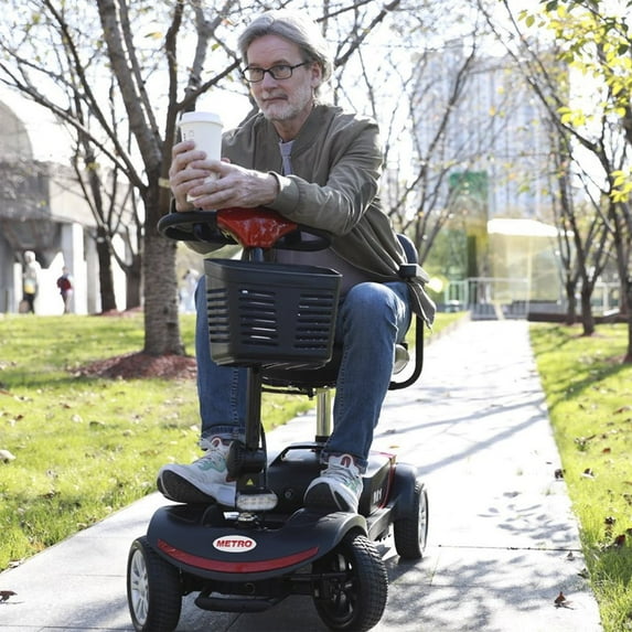 Outdoor Seniors Mobility Scooters for Adults, 4 Wheel Electrical Scooter with Detachable Basket, Motorized Electric Carts for Seniors, Adults, Max Speed 4.97mph, 300lbs, SS126