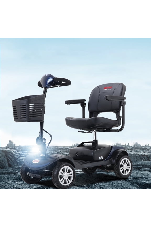 Outdoor Seniors Mobility Scooters for Adults, 4 Wheel Electrical Scooter with Detachable Basket, Motorized Electric Carts for Seniors, Adults, Max Speed 4.97mph, 300lbs, SS116
