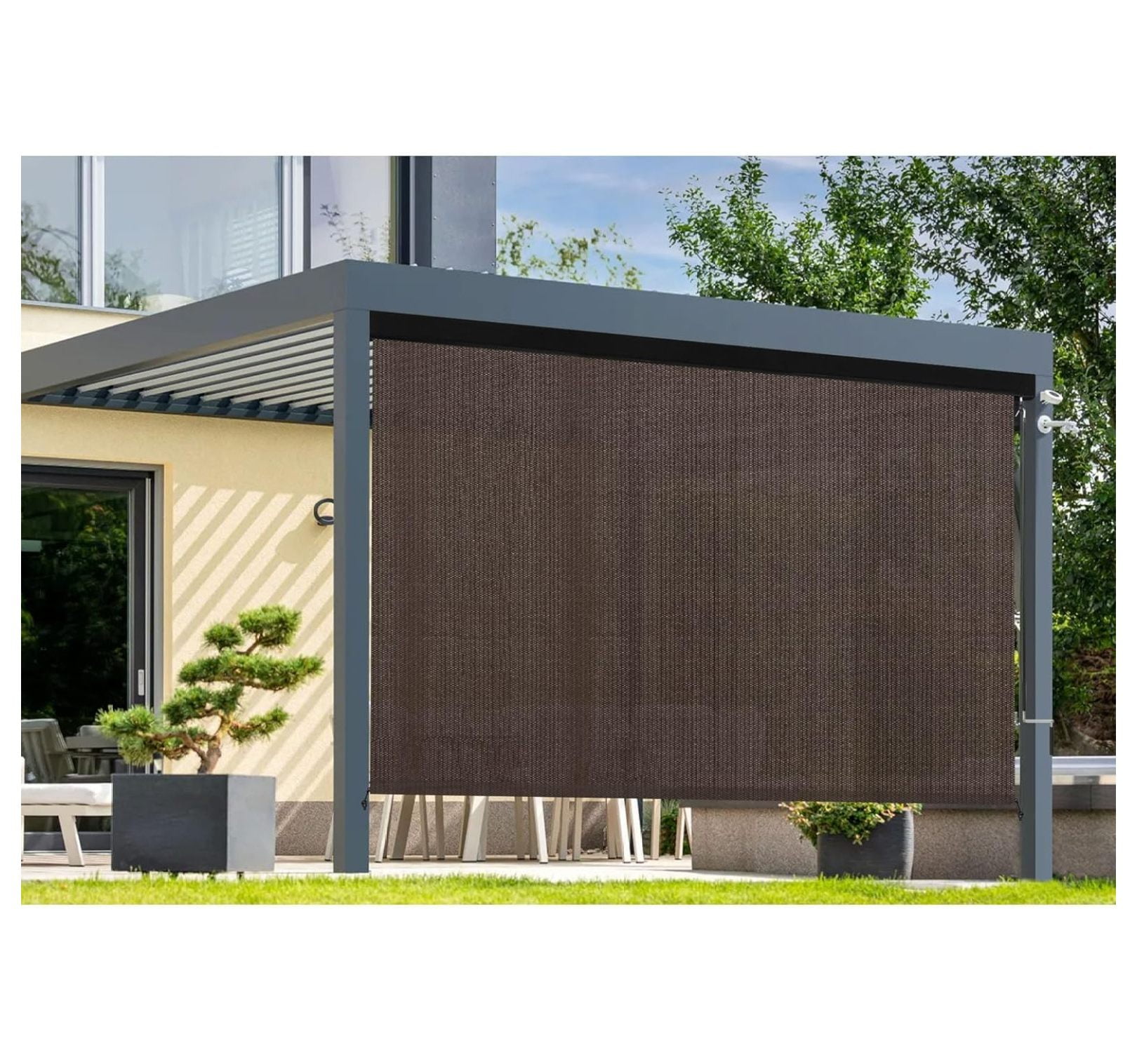 Outdoor Shade Blinds Cordless Roll Up Shade, Exterior Shade with