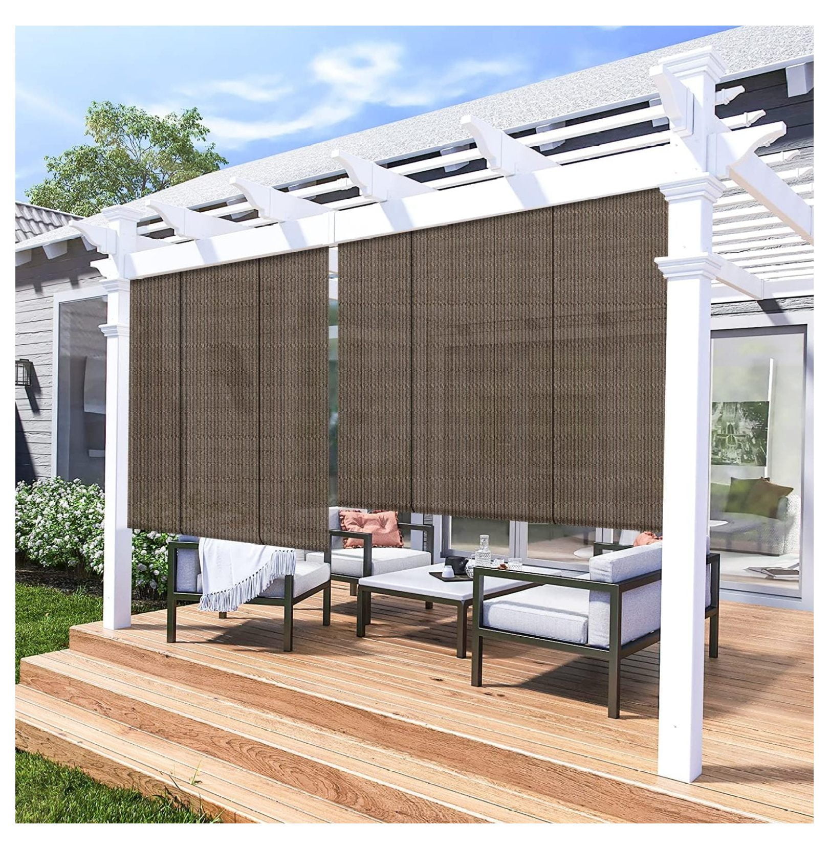 Outdoor Shade, Roll Up Shade Blind Sun Shade for Patio Porch Back Yard ...