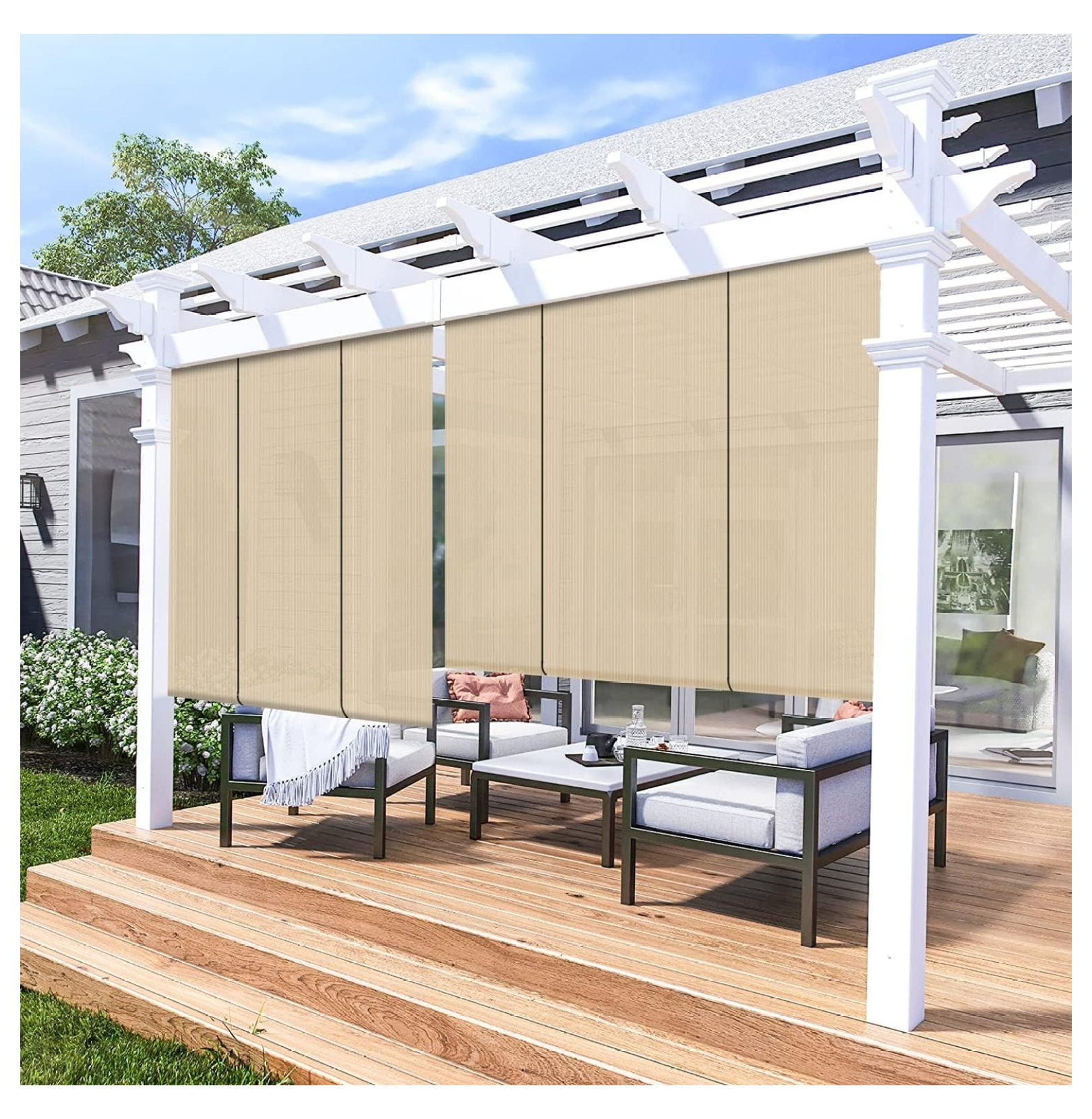 Outdoor Shade, Roll Up Shade Blind Sun Shade for Patio Porch Back Yard