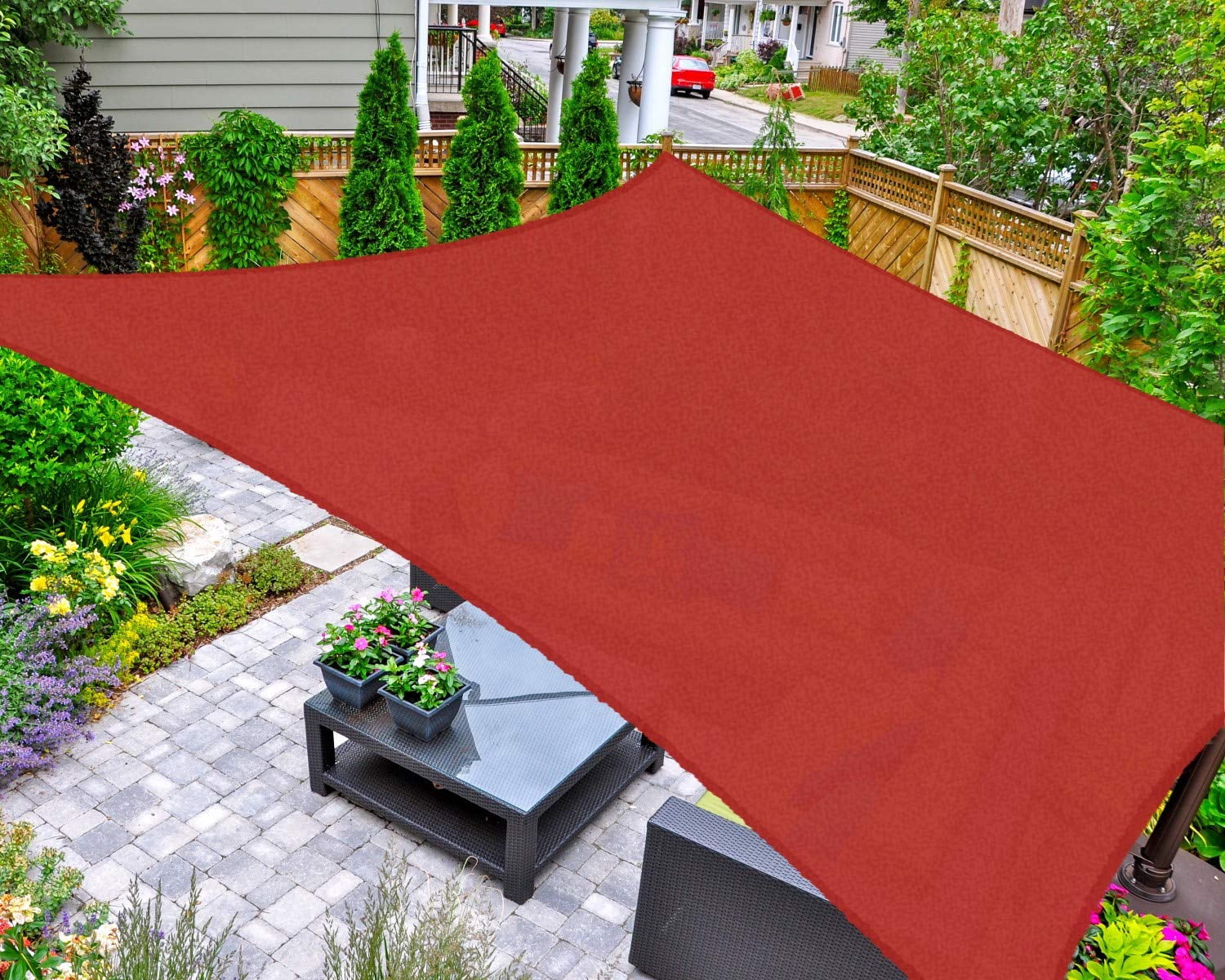 Outdoor Shade Sails, 12' x 16' Sun Shade Sail UV Block Canopy for Patio Backyard Lawn Garden, Terra