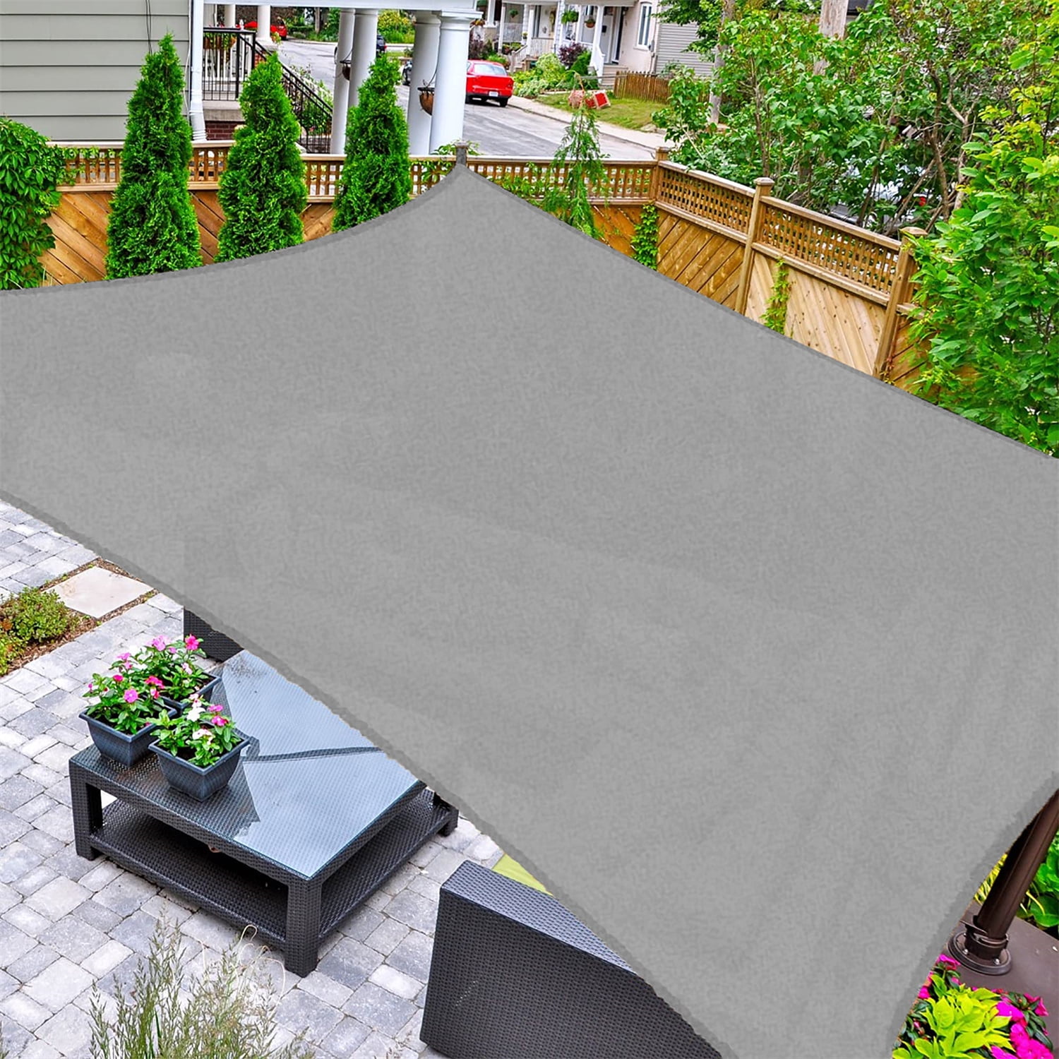 Outdoor Shade Sails, 8' x 12' Sun Shade Sail UV Block Canopy for Patio Backyard Lawn Garden, Gray