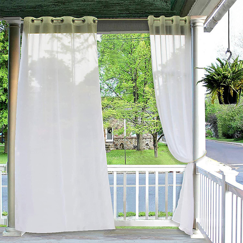 No. 918 Emily White Extra-Wide Sheer Voile Sliding Door Patio Curtain Panel, Beige
