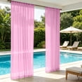 thumbnail image 1 of Outdoor Sheer Curtains Waterproof UV Resistant, Usupdd Light Filtering Privacy Voile Curtains for Patio, 98x39 Inch Rod Pocket Curtain Panel for Porch Gazebo Pergola Deck Balcony, Pink, 1 of 6