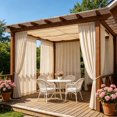 thumbnail image 1 of Outdoor Sheer Gazebo Curtain 62.99x98.42 Inch Rod Pocket Weather Resistant Patio Privacy Curtain Panel For Backyard Garden, 1 of 6