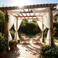 thumbnail image 1 of Outdoor Sheer Pergola Curtain 7.55x13.12 Ft Rod Pocket Weather Resistant Patio Privacy Curtain Panel For Backyard Garden Gazebo, 1 of 6