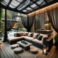 thumbnail image 1 of Outdoor Sheer Pergola Curtain 7.55x19.7 Ft Rod Pocket Weather Resistant Patio Privacy Curtain Panel For Backyard Garden Gazebo, 1 of 6