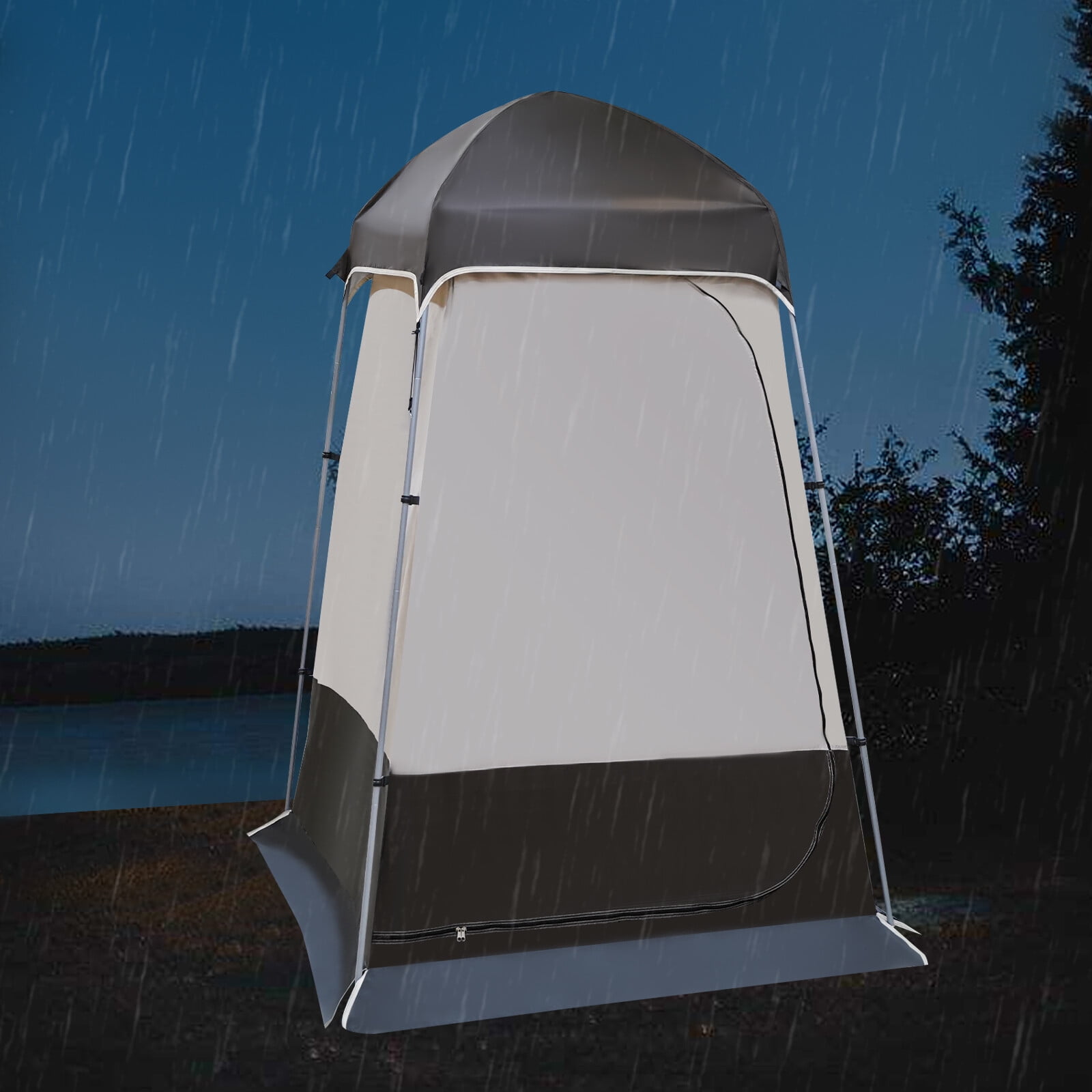 Outdoor Shower Tent for 1 People, Coffee Color, Waterproof, Portable Camping Privacy Shelter for Hiking