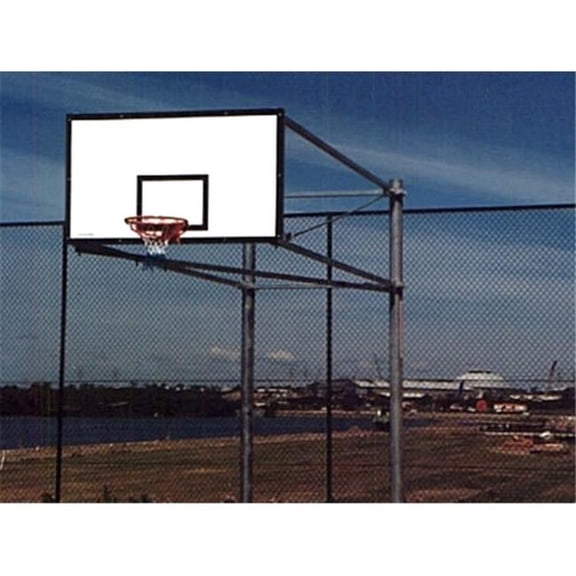 Outdoor Side Fold System Fiberglass Backboard with Black Border & Target