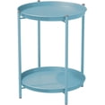 thumbnail image 1 of Outdoor Side Table 2-Tier Round End Table Blue, 1 of 15