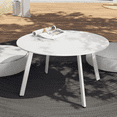Outdoor Side Table 28inch Powder Coated Steel Round Coffee Table for