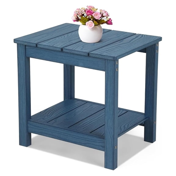 Outdoor Side Table, All-Weather Adirondack Side Table, Never Fade or Rot, for Backyard, Garden, Pool, Lawn, Porch, Blue
