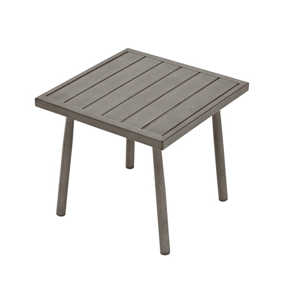 Outdoor Side Table Aluminum Patio End Table Metal Square Small Table Waterproof Rustproof for Balcony Deck Backyard Poolside, Dark Gray