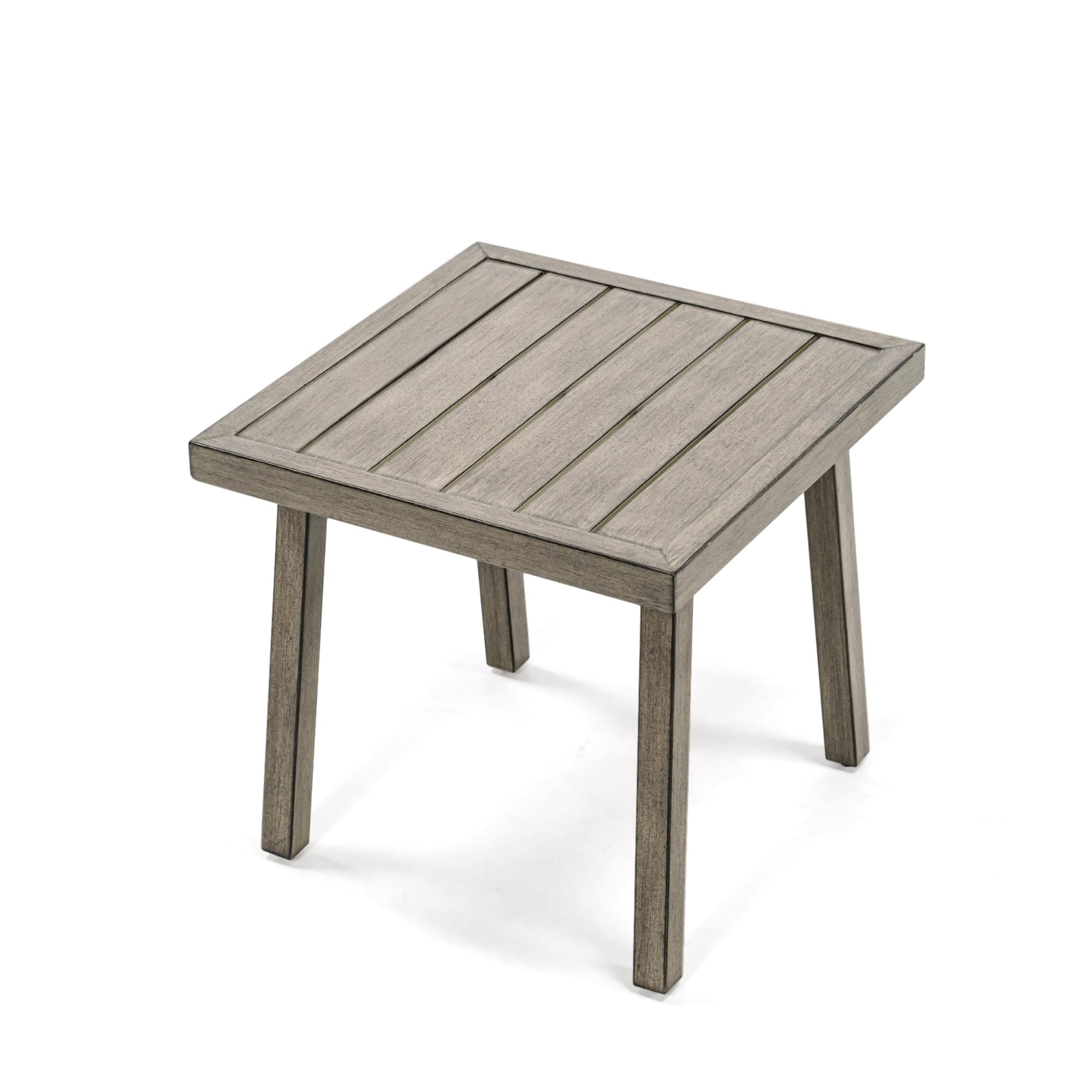 Outdoor Side Table Aluminum Patio End Table Metal Square Small Table Waterproof Rustproof for Balcony Deck Backyard Poolside,Gray