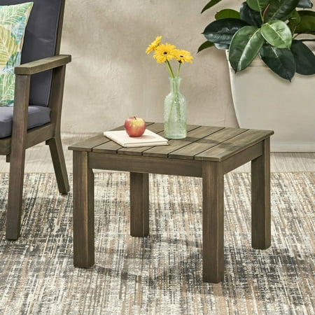 Outdoor Side Table, Assembly Needed / Sleek Grey Look