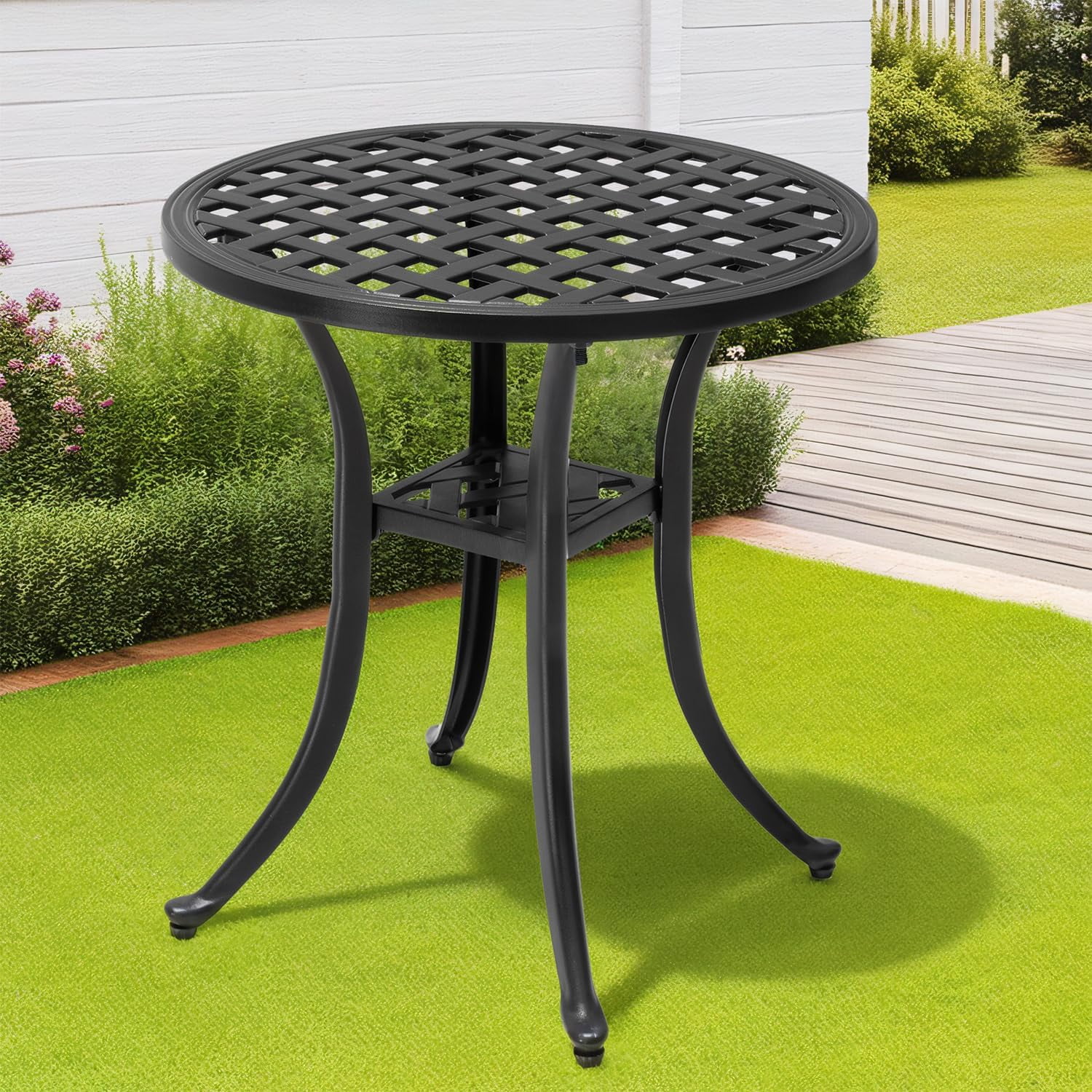 Small Weatherproof Table Outdoor Side Table Cast Aluminum Weather Resistant 19