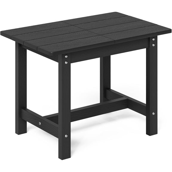 Outdoor Side Table, HDPS Large Size Outdoor Table, Adirondack Side Table, Outside End Table for Patio, Porch, Beach, Garden, Weather Resistant/Easy Maintenance/Indoor or Outdoor Use, Black