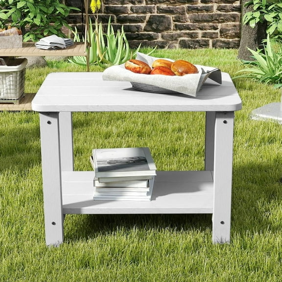 Outdoor Side Table, HIPS All Weather Resistant Adirondack Patio End Table For Lawn Garden Poolside Backyard Balcony Courtyard, Home Furniture For Indoor & Outdoor