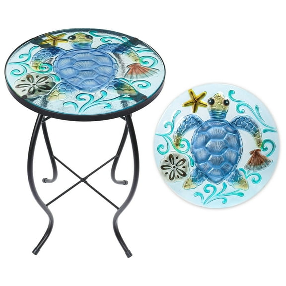 Outdoor Side Table, Indoor Side Table, Decorative Side Table, Turtle Pattern Side Table, Small Coffee Table Side Table